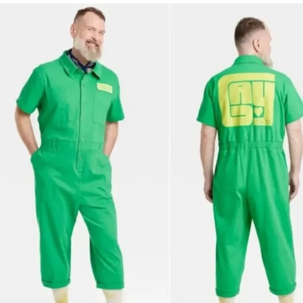 ✨target x pride green short sleeve boilersuit jumpsuit✨